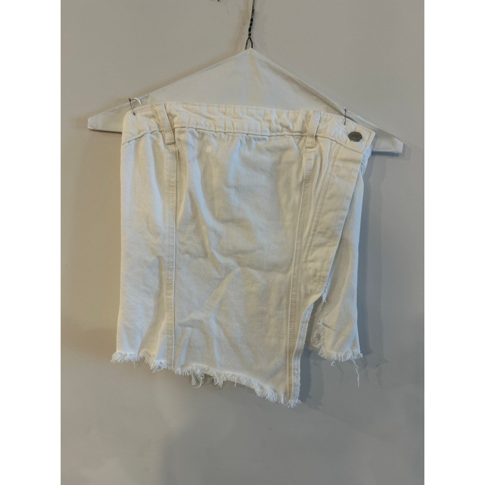 Zara White Jean Cuff Off Top XS Tank
